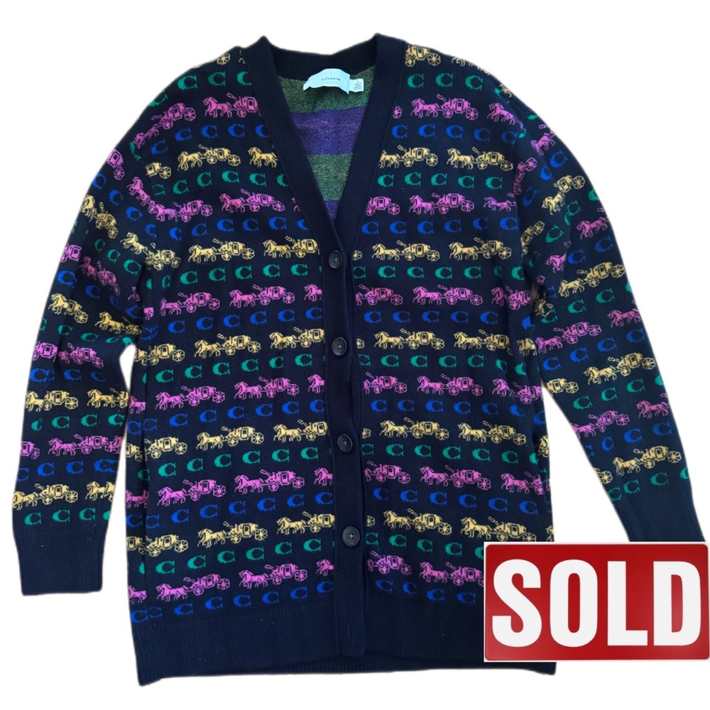 Coach Logo Horse And Carriage Cardigan